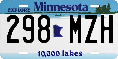 MN license plate 298MZH