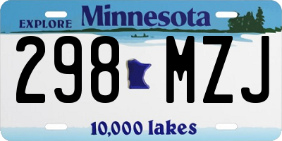 MN license plate 298MZJ