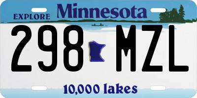 MN license plate 298MZL