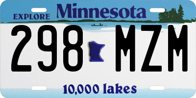 MN license plate 298MZM
