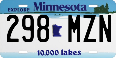 MN license plate 298MZN