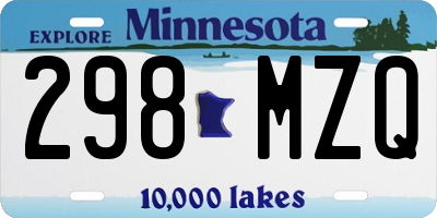 MN license plate 298MZQ
