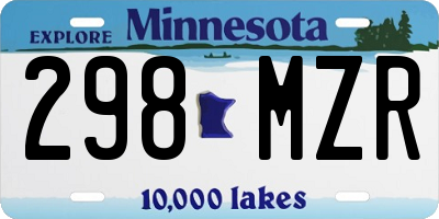 MN license plate 298MZR