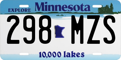 MN license plate 298MZS