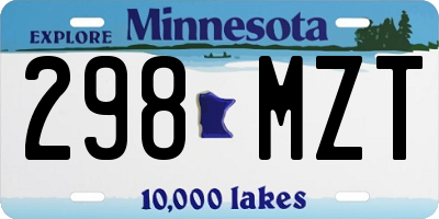 MN license plate 298MZT