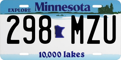 MN license plate 298MZU