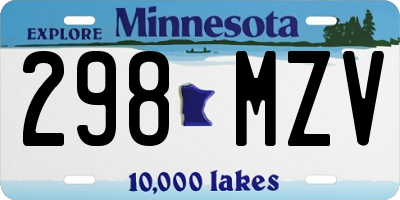 MN license plate 298MZV