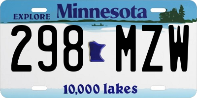 MN license plate 298MZW