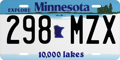 MN license plate 298MZX