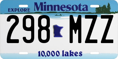 MN license plate 298MZZ