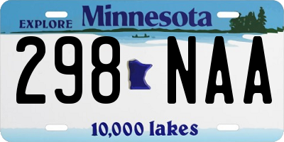 MN license plate 298NAA