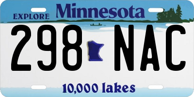 MN license plate 298NAC