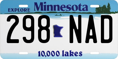 MN license plate 298NAD