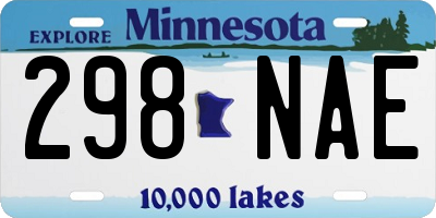 MN license plate 298NAE