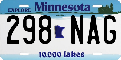 MN license plate 298NAG