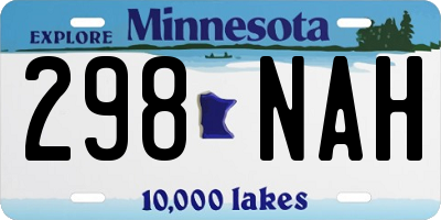 MN license plate 298NAH