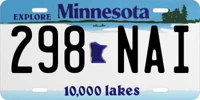 MN license plate 298NAI