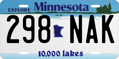 MN license plate 298NAK