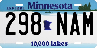 MN license plate 298NAM