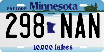 MN license plate 298NAN