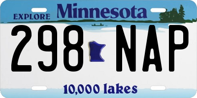 MN license plate 298NAP