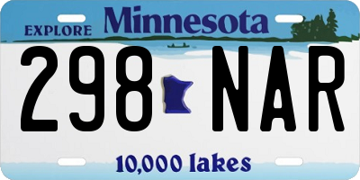 MN license plate 298NAR