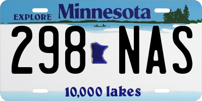 MN license plate 298NAS