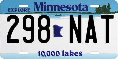 MN license plate 298NAT