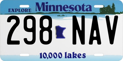 MN license plate 298NAV