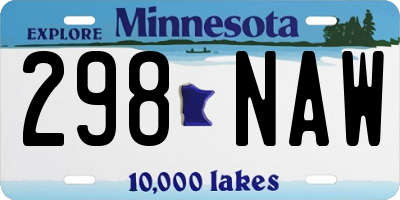 MN license plate 298NAW