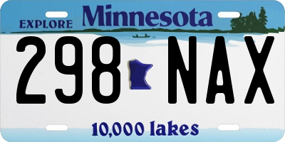 MN license plate 298NAX