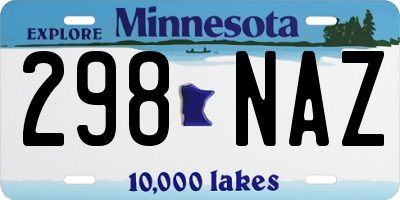MN license plate 298NAZ