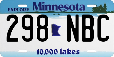 MN license plate 298NBC