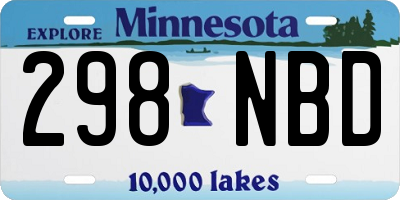 MN license plate 298NBD