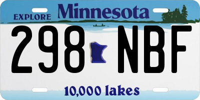 MN license plate 298NBF