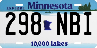 MN license plate 298NBI