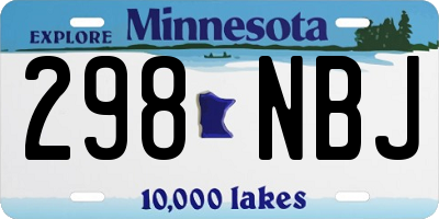 MN license plate 298NBJ