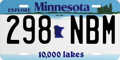 MN license plate 298NBM