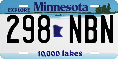 MN license plate 298NBN