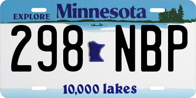 MN license plate 298NBP