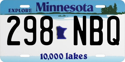 MN license plate 298NBQ