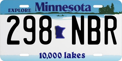 MN license plate 298NBR