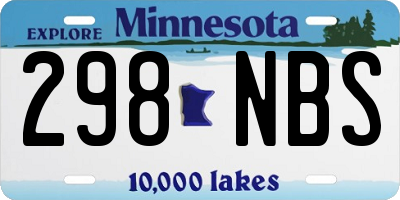 MN license plate 298NBS