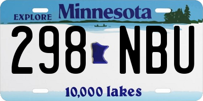 MN license plate 298NBU