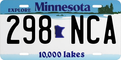 MN license plate 298NCA