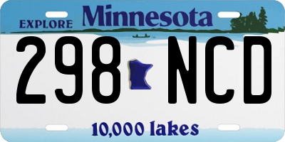 MN license plate 298NCD