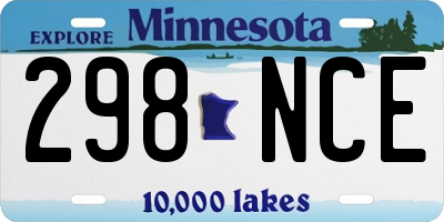 MN license plate 298NCE
