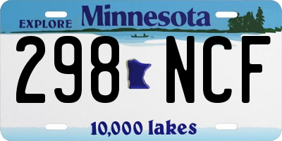 MN license plate 298NCF
