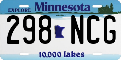 MN license plate 298NCG