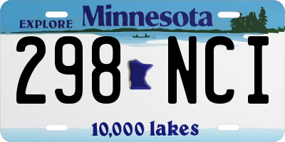 MN license plate 298NCI
